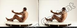 Nude Man Black Muscular Short Black 3D Stereoscopic poses Realistic